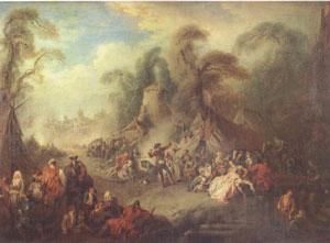 Pater, Jean-Baptiste A Country Festival with Soldiers Rejoicing (mk05) Germany oil painting art